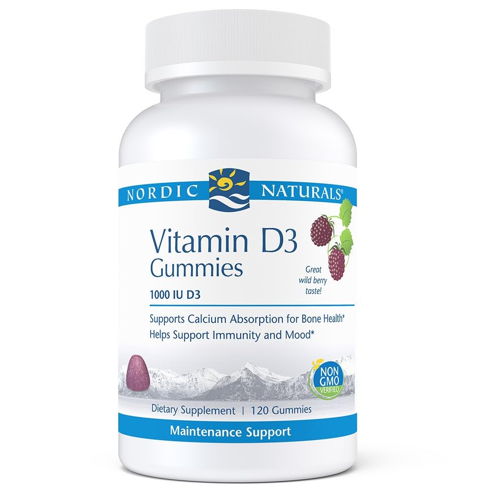 Nordic Naturals Pro Vitamin D3 Gummies, Wild Berry - 120 Gummies - 1000 IU Vitamin D3 - Great Taste - Healthy Bones, Mood & Immune System Function - Non-GMO - 120 Servings Nordic NaturalsAu supplements