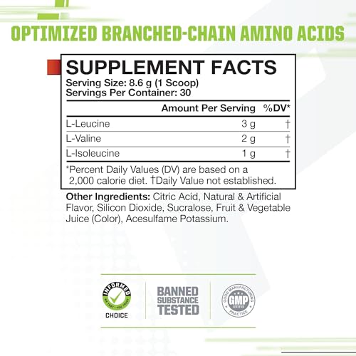 MusclePharm Essentials BCAA, Fruit Punch - 30 Servings Muscle PharmUS supplements