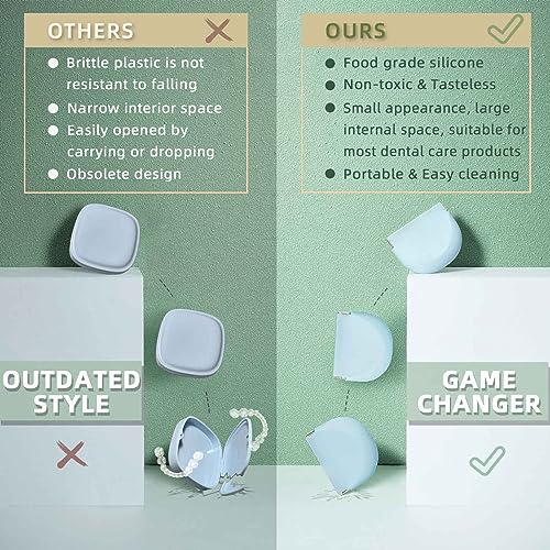 Silicone Retainer Case Soft Upgraded Cute Aligner Case Slim Partial Denture Case Container UZKEWUS supplements