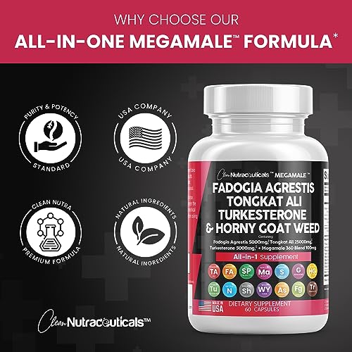 Fadogia Agrestis 5000mg Tongkat Ali 25000mg Turkesterone 5000mg Clean NutraceuticalsUS supplements