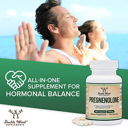 Pregnenolone 100mg per Serving (Converted to Progesterone to Boost Progesterone Double Wood SupplementsUS supplements