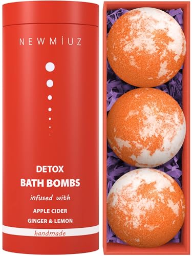 Natural Detox Fizzing Bubble Bath Bombs Apple Cider Ginger & Lemon Essential Oils Cleanse New MiuzUS supplements