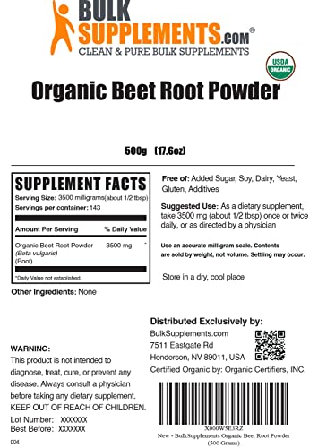 BULKSUPPLEMENTS.COM Organic Beet Root Powder - Beet Powder Organic, Beetroot BULKSUPPLEMENTS.COMUS supplements