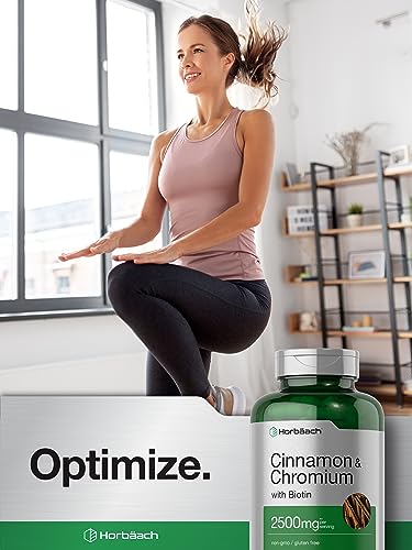 Cinnamon with Chromium Picolinate 2500mg | 250 Capsules | Plus Biotin | Vegetarian HorbäachUS supplements