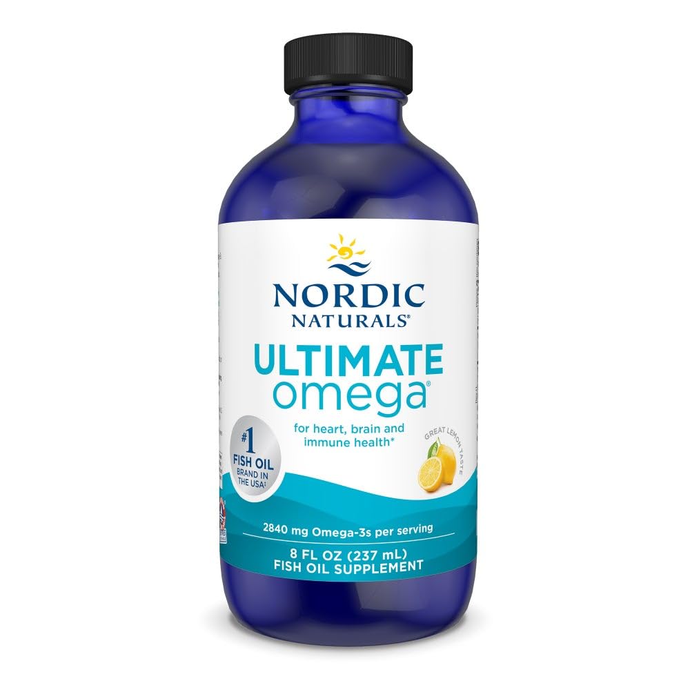 Nordic Naturals Ultimate Omega Liquid, Lemon Flavor - 8 oz - 2840 mg Omega-3 - High-Potency Fish Oil Supplement with EPA & DHA - Promotes Brain & Heart Health - Non-GMO - 48 Servings Nordic NaturalsAu supplements