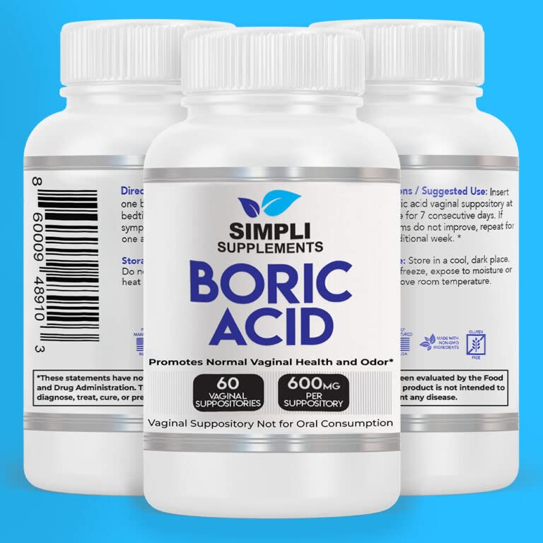 Simpli Supplements 60 Boric Acid Suppositories - Modern Support & Ancient Remedy - Scientifically Simpli SupplementsAu supplements