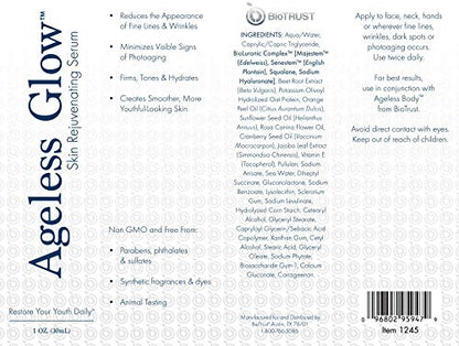 BioTrust Ageless Glow Anti Aging Moisturizer, Skin Brightening Serum with Vitamin C BioTrustUS supplements