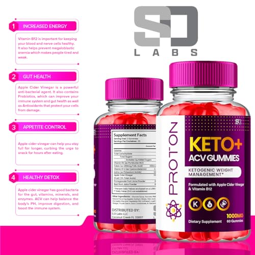 Proton Keto ACV Gummies Advanced Weight Loss 1000 MG, Proton Keto ACV Gummies S.O LabsUS supplements