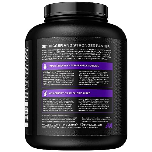Muscletech Mass Gainer Mass-Tech Extreme 2000, Muscle Builder Whey Protein Powder MuscleTechUS supplements