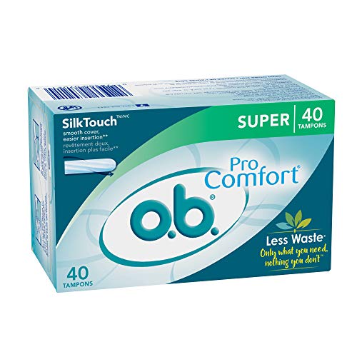 o.b. Pro-Comfort Non-Applicator Tampons, Super Absorbancy, 40 Count (Pack of 1) o.b.Au supplements