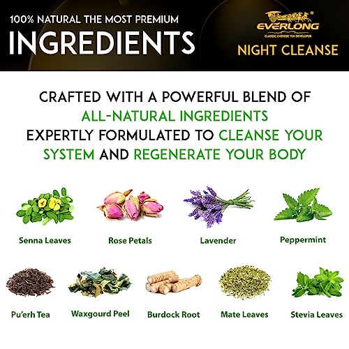 EVERLONG Detox Tea 28 Day Morning Boost Tea and Night Cleanse Tea, Burn Fat and Boost EVERLONGUS supplements