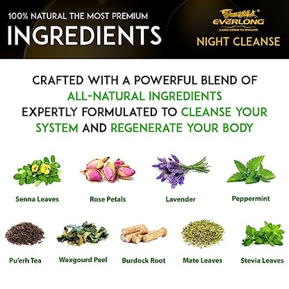 EVERLONG Detox Tea 28 Day Morning Boost Tea and Night Cleanse Tea, Burn Fat and Boost EVERLONGUS supplements