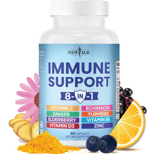 NEW AGE 8 in 1 Immune Support Booster Supplement with Echinacea, Vitamin C and Zinc NEW AGEAu supplements