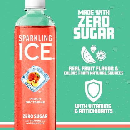 Sparkling Ice, Peach Nectarine Sparkling Water, Zero Sugar Flavored Water, with Vitamins Sparkling ICEUS supplements