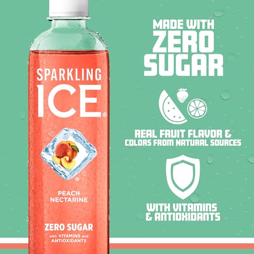 Sparkling Ice, Peach Nectarine Sparkling Water, Zero Sugar Flavored Water, with Vitamins Sparkling ICEUS supplements