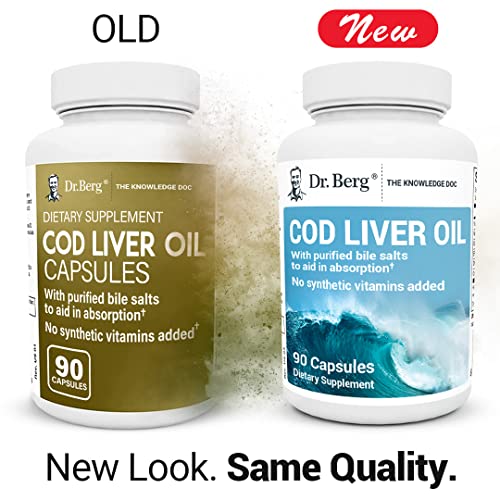 Dr. Berg Cod Liver Oil Capsules from Wild Caught Cod - No Smells or Bad Aftertaste Dr. Berg NutritionalsUS supplements