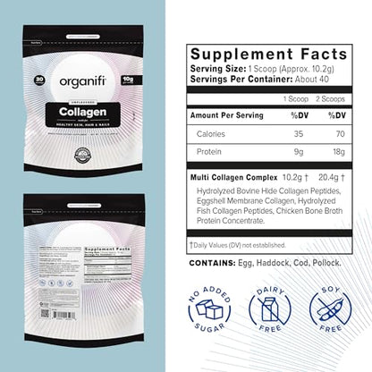 Organifi Collagen Powder - Fuller Hair, Stronger Nails, and Radiant Skin - Replenish OrganifiUS supplements