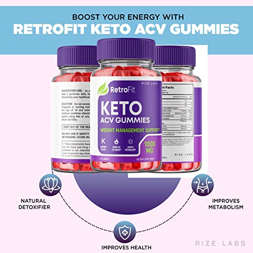 rize labs (2 Pack) RetroFit Keto Gummies - Retro Fit ACV for Advanced Weight Loss rize labsUS supplements