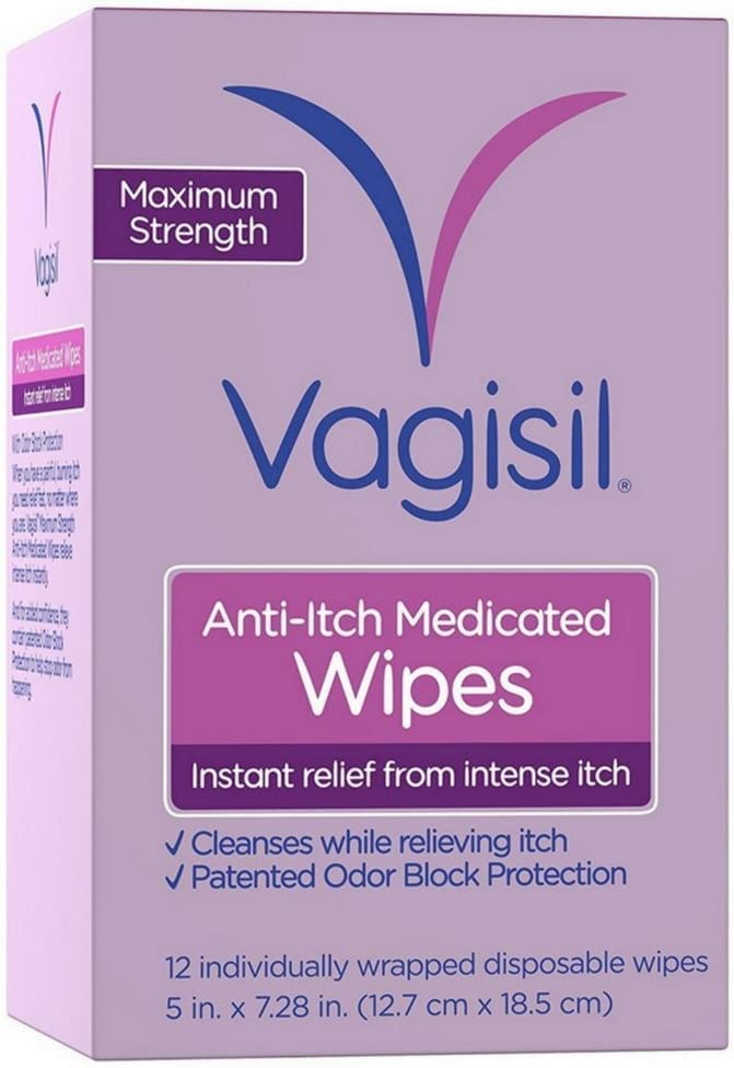 Vagisil Anti-Itch Medicated Wipes, Maximum Strength 12 ea (Pack of 9) VagisilAu supplements