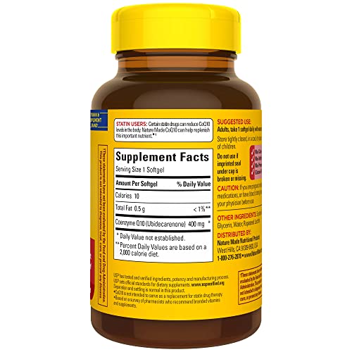 Nature Made CoQ10 400mg, Dietary Supplement for Heart Health Support, 40 Softgels Nature MadeUS supplements