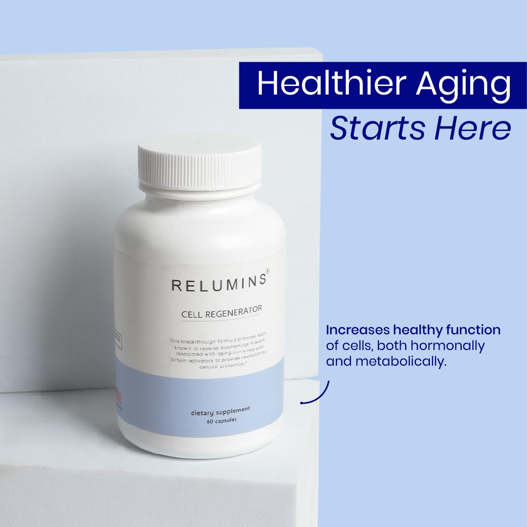 Relumins NAD+ Supplement with Nicotinamide Riboside, Resveratrol, Quercetin, Fisetin & Curcumin – Focus, Vitality, Energy, Balance & Daily Wellness Support – 60 Vegan Capsules ReluminsAu supplements
