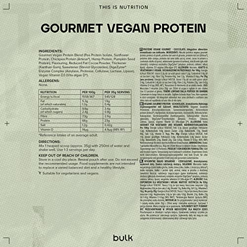 Bulk Gourmet Vegan Protein Powder, Chocolate, 700 g BulkAu supplements