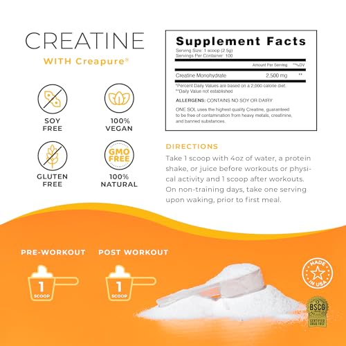 One Sol Creatine for Women Booty Gain, All Natural Women's Creatine Powder One SolUS supplements