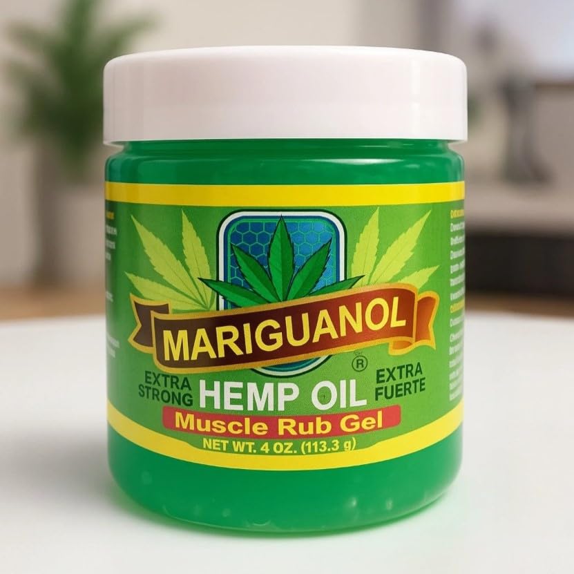 Mariguanol Extra Strong Muscle Rub Gel with Hemp Oil, Menthol & Camphor – Cooling, Fast-Absorbing Topical Gel for Post-Workout Active Lifestyles – Net Wt. (4 Ounce (Pack of 1)) MARIGUANOLAu supplements