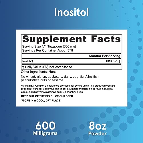 Jarrow Formulas Inositol 600 mg, Dietary Supplement for Cellular Health Support, 8 oz Jarrow FormulasUS supplements