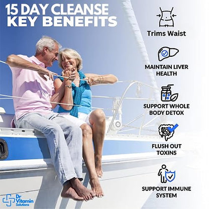 Professional Detox Cleanse for Weight Loss and Belly Fat, 15 Day Colon Cleanse, Body Detox DR VITAMIN SOLUTIONSUS supplements