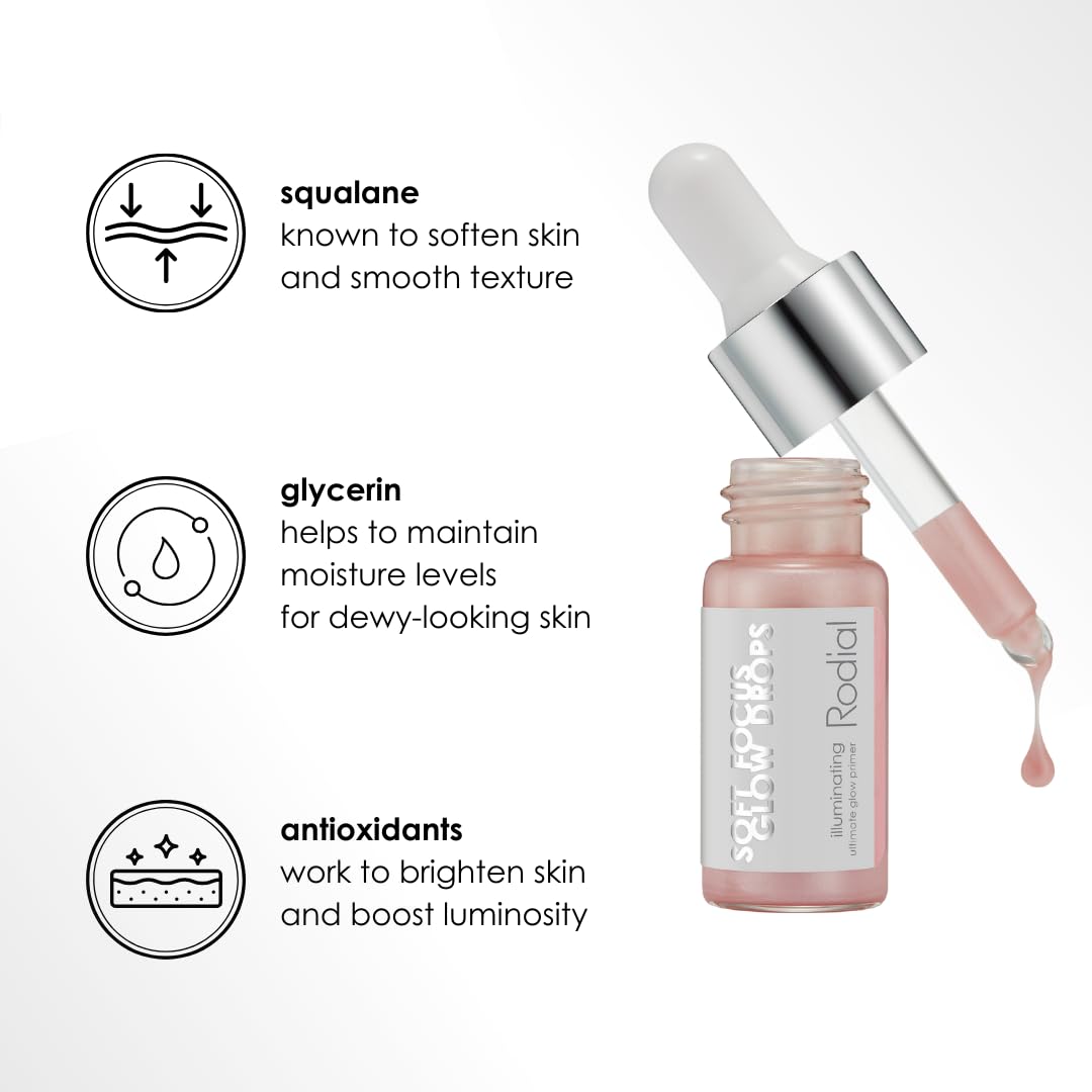 Rodial Soft Focus Glow Booster Drops 0.3 Deluxe fl oz, Illuminating Skin Serum with Glycerin and Antioxidants, Perfectioning and Smoothing Dewy Makeup Base, Weightless Formula RodialAu supplements