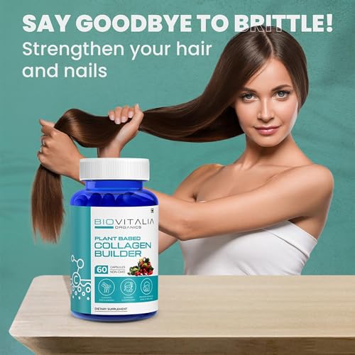 Biovitalia Plant Based Collagen Builder Capsule with Biotin & Vitamin C | Dietary Supplement for Men & Women BIOVITALIA ORGANICSUS supplements