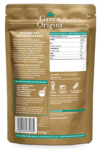 Green Origins Organic Pea Protein Powder 100g Green OriginsAu supplements