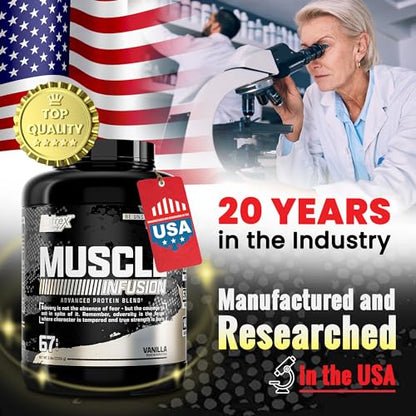 Nutrex Research Whey Protein Powder, Vanilla Muscle Infusion Whey Isolate w/EAA Nutrex ResearchUS supplements