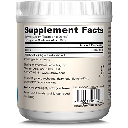 Jarrow Formulas Inositol 600 mg, Dietary Supplement for Cellular Health Support, 8 oz Jarrow FormulasUS supplements