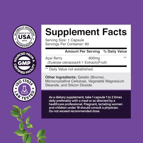 Natural Acai Berry Weight Loss Supplement Detox Products Antioxidant Superfood Natures CraftUS supplements