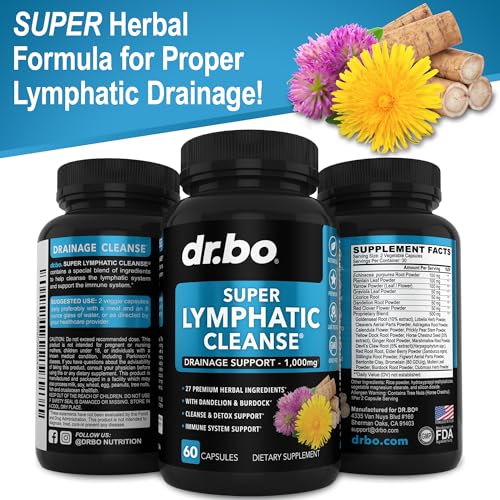 Lymphatic Support Herbal Supplement with Echinacea & Ginger - For Lymph Drainage & Detox DR. BOAu supplements