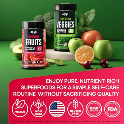 Fruits and Veggies Supplement - High Fiber Supplement for Immunity, Gut & Energy JOYLI NutritionUS supplements