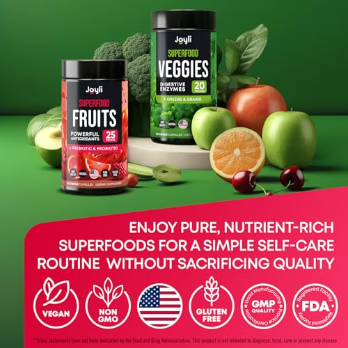 Fruits and Veggies Supplement - High Fiber Supplement for Immunity, Gut & Energy JOYLI NutritionUS supplements