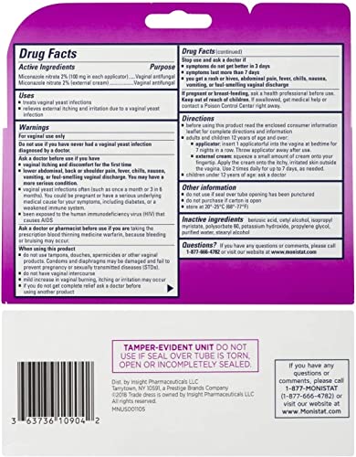 Monistat 7 Simple Cure Feminine Antifungal Cream with RX Strength Cream, 7 Day Treatment Cream MonistatAu supplements