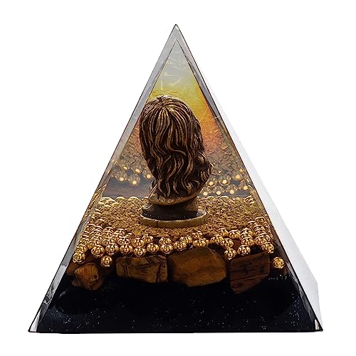 FENGSHUI-CAISHEN Mini Jesus Figurine in Healing Crystal Orgone Pyramid - Obsidian Tiger's Eye FENGSHUI-CAISHENAu supplements