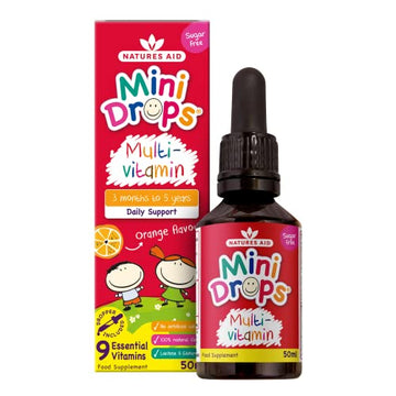Natures Aid Mini Drops Multi-vitamin for Infants and Children, Sugar Free, 50 ml Natures AidUS supplements