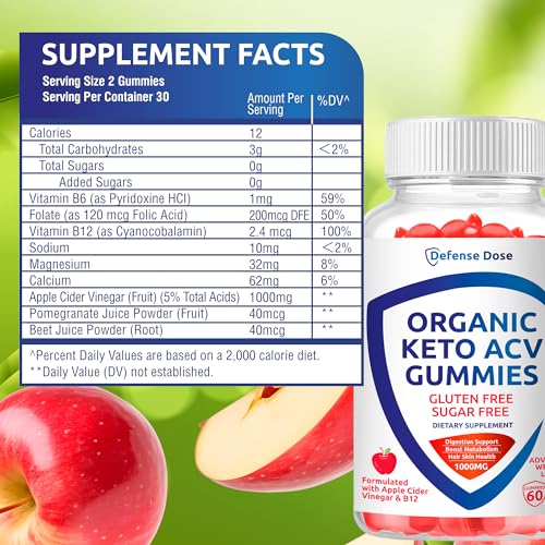 Organic Keto ACV Gummy Advanced Weight Loss - Gluten & Sugar Free Pro Active Rapid Belly Defense DoseUS supplements