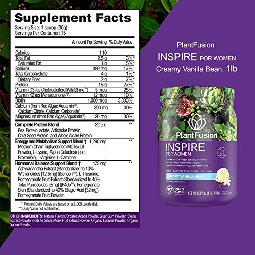 PlantFusion Inspire Plant Protein Powder for Women - Low Carb Protein Powder for Lean PlantFusionUS supplements