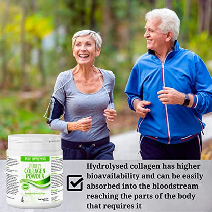 Collagen Powder Marine Supplement | Hydrolyzed Protein peptides with Hyaluronic Acid Vitamin C Biotin etc for Women Men Pure Food SupplementsUS supplements