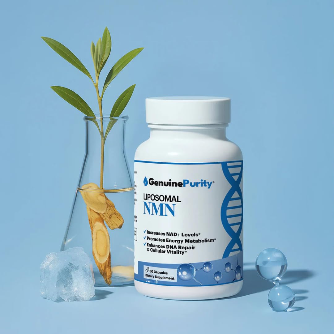 GenuinePurity - 250mg Liposomal NMN Supplement - 60 Vegan Capsules to Support NAD+ Production, Cellular Energy & Healthy Aging - Nicotinamide Mononucleotide for Metabolic Wellness & Immune Support GenuinePurityAu supplements