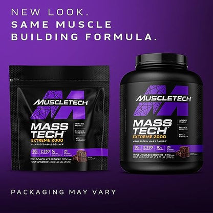 Muscletech Mass Gainer Mass-Tech Extreme 2000, Muscle Builder Whey Protein Powder MuscleTechUS supplements
