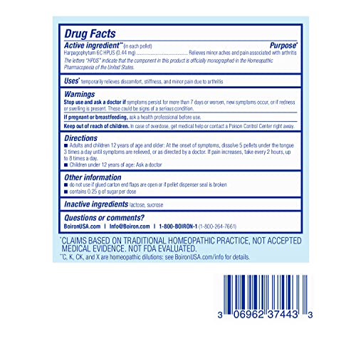Boiron Harpagophytum 6C Homeopathic Medicine for Arthritis Pain Relief, Pain, Stiffness, Discomfort BoironAu supplements