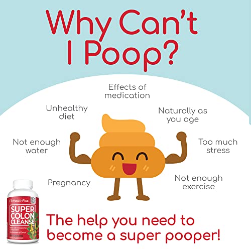 Health Plus Super Colon Cleanse Digestive Support | Constipation Relief to Reduce Bloating Health PlusUS supplements