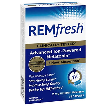 REMfresh 2mg Advanced Melatonin Sleep Aid Supplement (36 Caplets) REMfreshUS supplements